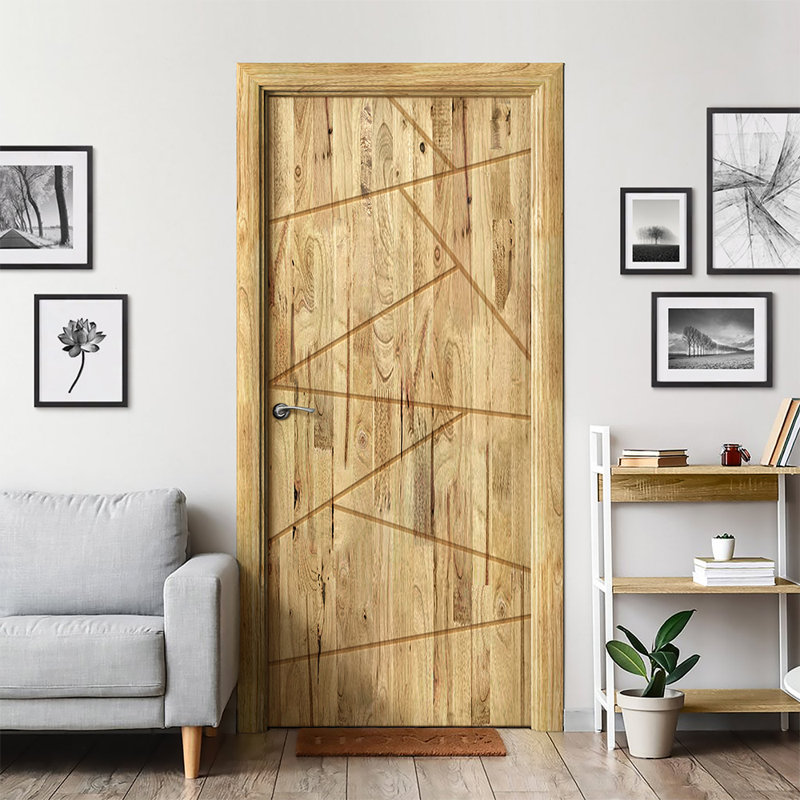 Porte standard à panneaux de bois de pin, Chêne vieilli, 36 po x 80 po
