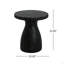 Outdoor Travertine MGO Side Table,Light Weight Concrete End Table,Black Marble Effect