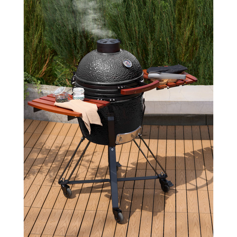 Beliani KAMADO 111cm W Kamado Charcoal Grill, Black