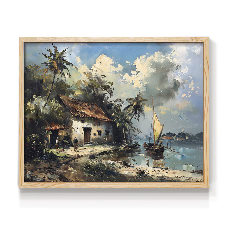 Série nautique-CLxxxi - reproduction encadrée - réarmable, H 8 po x l 10 po, Naturel