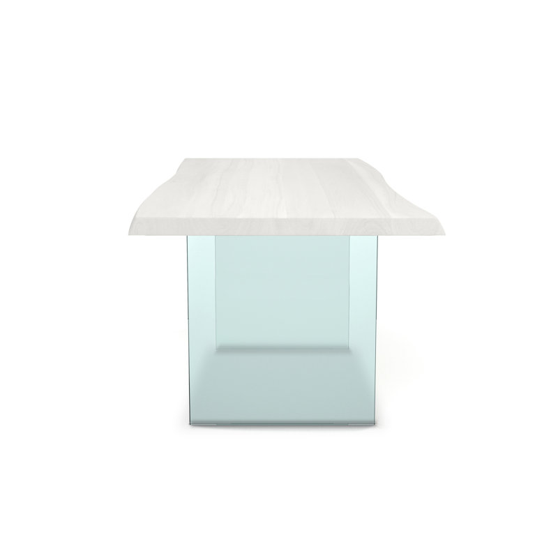 Brooks Solid Wood Dining Table, White Wash, 29.75"H x 92"L x 40"W