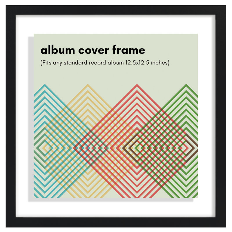 16.5 X 16.5 Floating Album Frame To Display Record Covers - Black