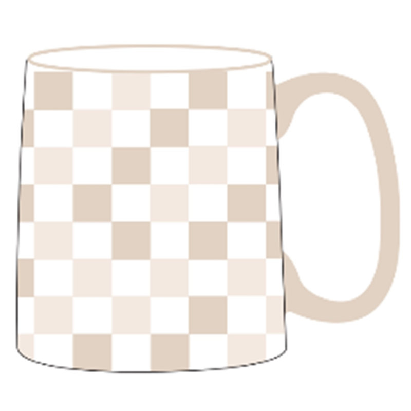 Bella Neutral Check Coffee Mug