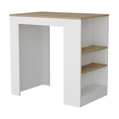 Kitchen Island With 3-Side Shelves