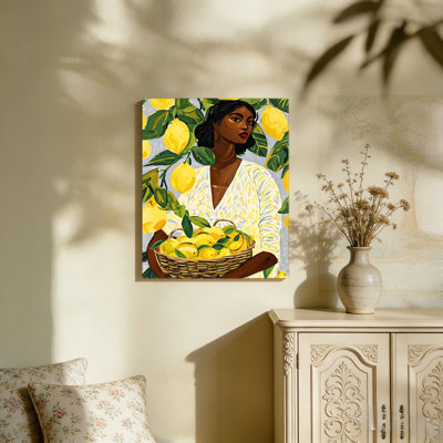 «Vibrant Lemon Harvest», reproduction d'art sur toile non encadrée, L 36 po x l 24 po