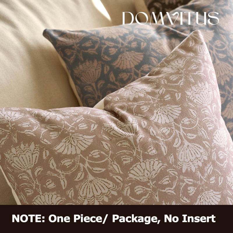 Housses de coussin Alcamo Floral 20x20, H 20 po x l 20 po, Chameau clair