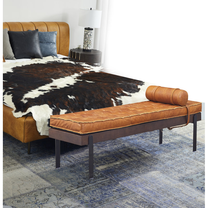 Banc en cuir véritable Clarkson, Light Brown
