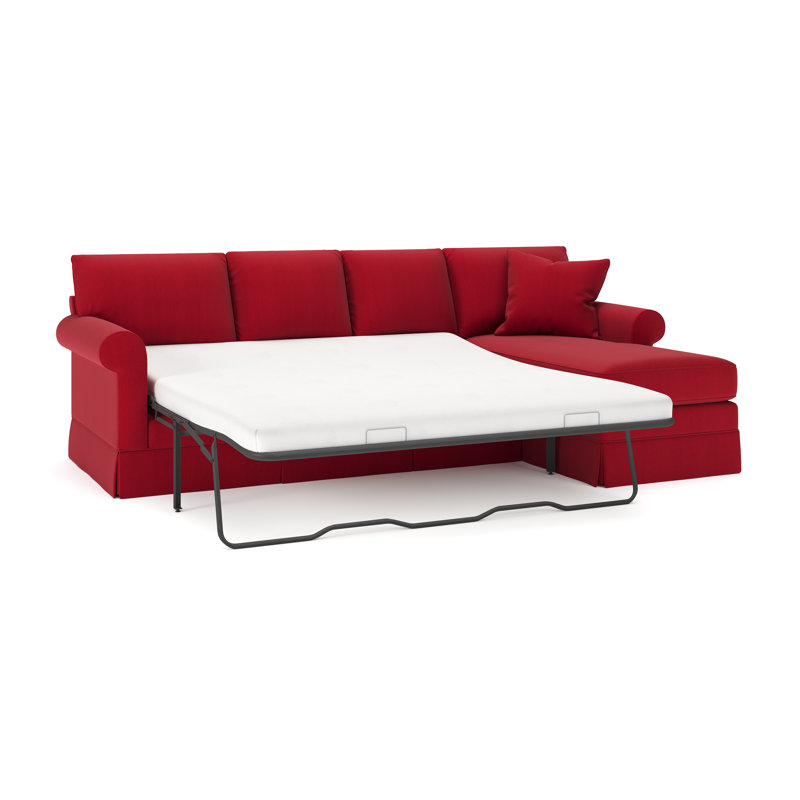 Canapé-lit modulaire 2 pièces Friedman, Toile flamme Bayou, Accoudoir à droite (vu de face)
