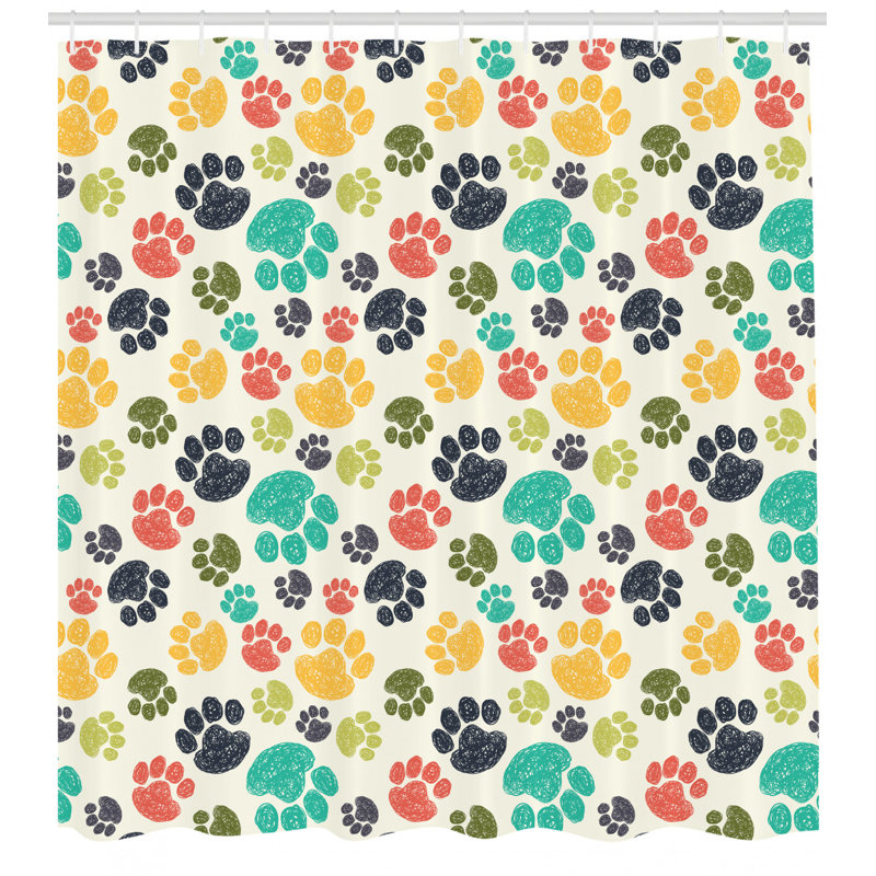 Ensemble de rideau de douche Dog Lover + crochets, H 75 po x l 69 po