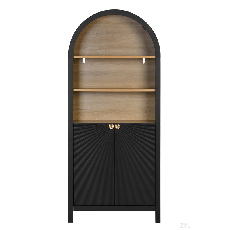 Tall Arched Bookcase With Storage