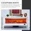 Foyer électrique 54,33 "moderne et minimaliste sculpté avec flamme réaliste et fonction de chauffage
