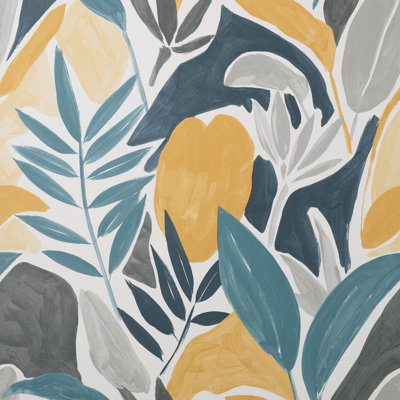 Marisol Pastel Artistic Leaf Wallpaper