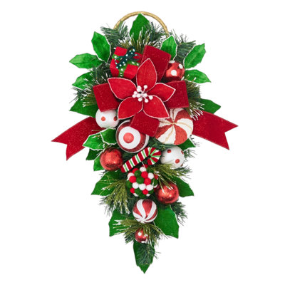 Ornement de Noël en forme de goutte de menthe poivrée
