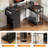 47 inch L-Shaped Computer Desk With Storage Bag & 3 Fabric Drawers, Modern Home Office Corner Desk With Storage Shelves, Space-Saving Workstation For Bedroom, Study & Small Spaces,Black-1269033474