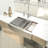 33" L x 22" W Farmhouse Workstation Kitchen Sink Double Bowl 50/50 Kitchen Sink Stainless Steel Sink