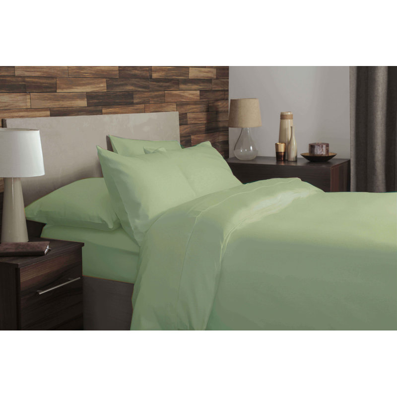 Plain Dye Brushed Cotton Flannelette Solid Colour Duvet Cover, Double Duvet Cover, Apple