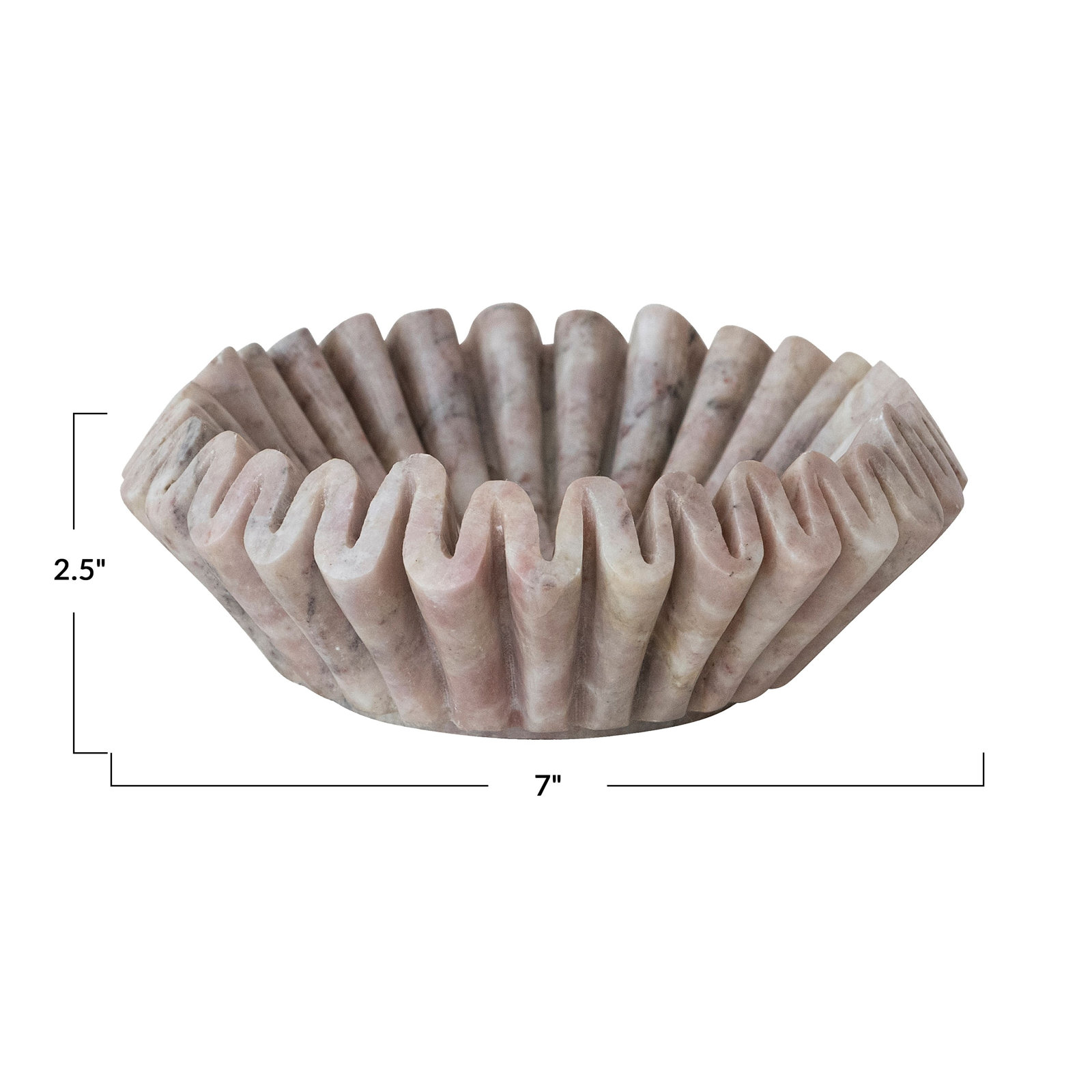Fluted Genuine Marble Butter Dish