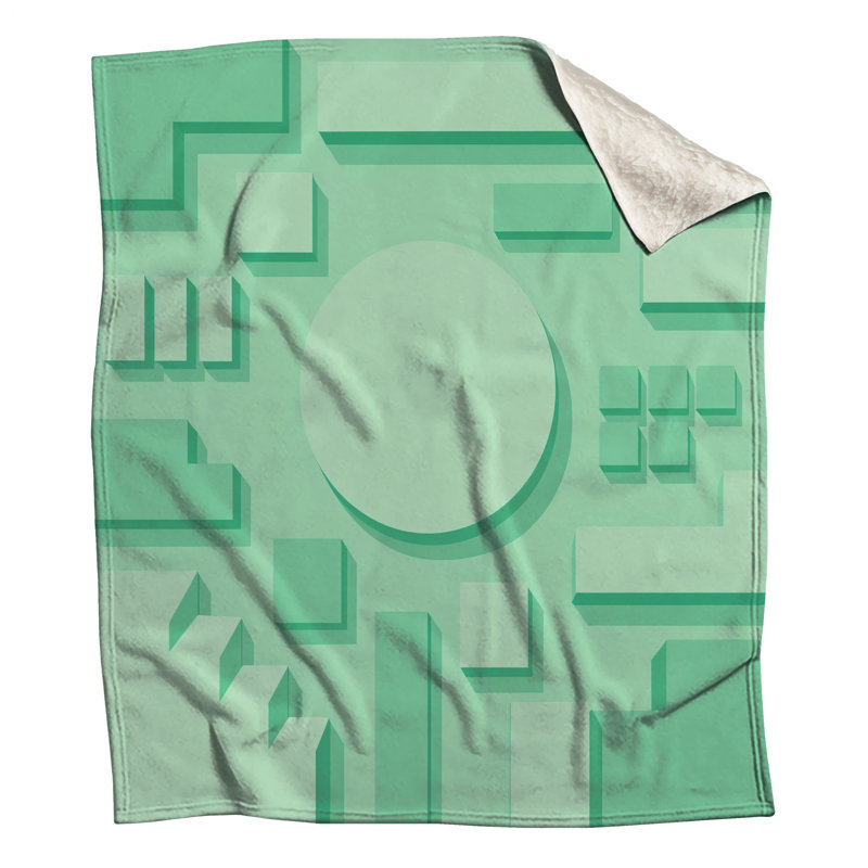 Green Geometric Shapes Blankets, 60in W x 80in H