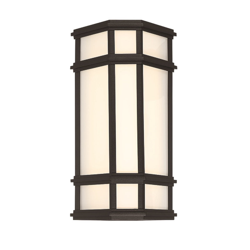 Grande applique murale d'extérieur à DEL MONTE, Noir, H 13,5 po x l 7,5 po x P 5,25 po