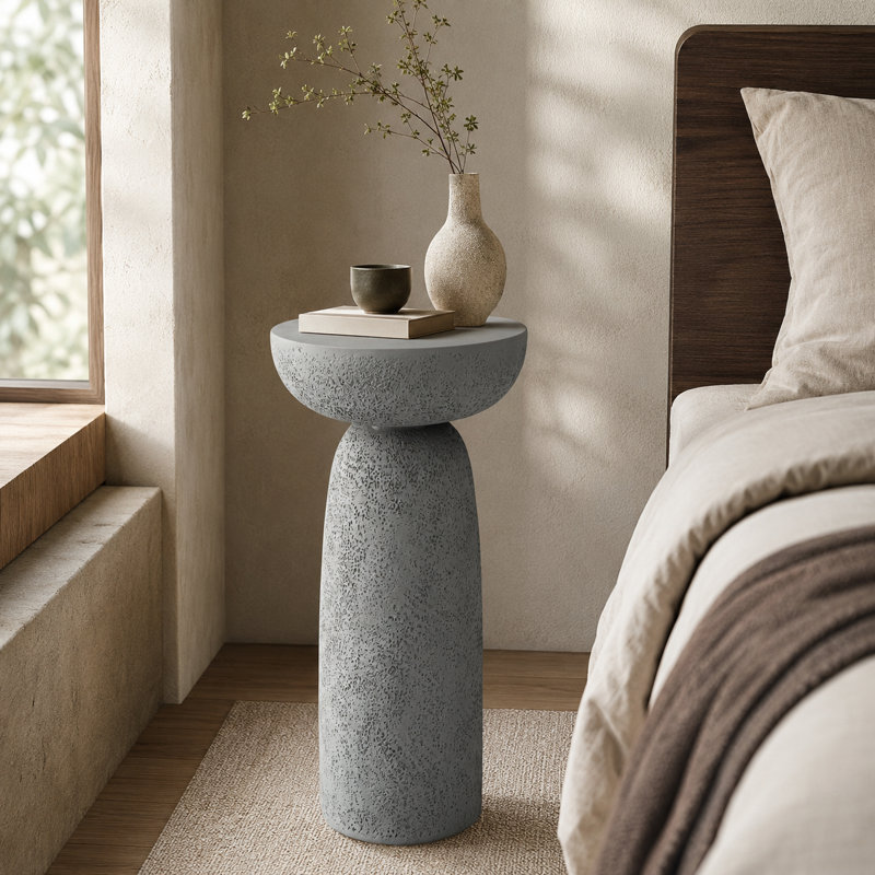 Table d'appoint Sleek Cylinder, Gris