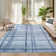 Extra Large Geometric Machine Washable Rug with Non Slip Backing Contemporary Low Pile Foldable Floor Cover for Living Room Bedroom Office