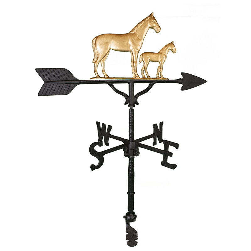 Mare and Colt Weathervane, Gold