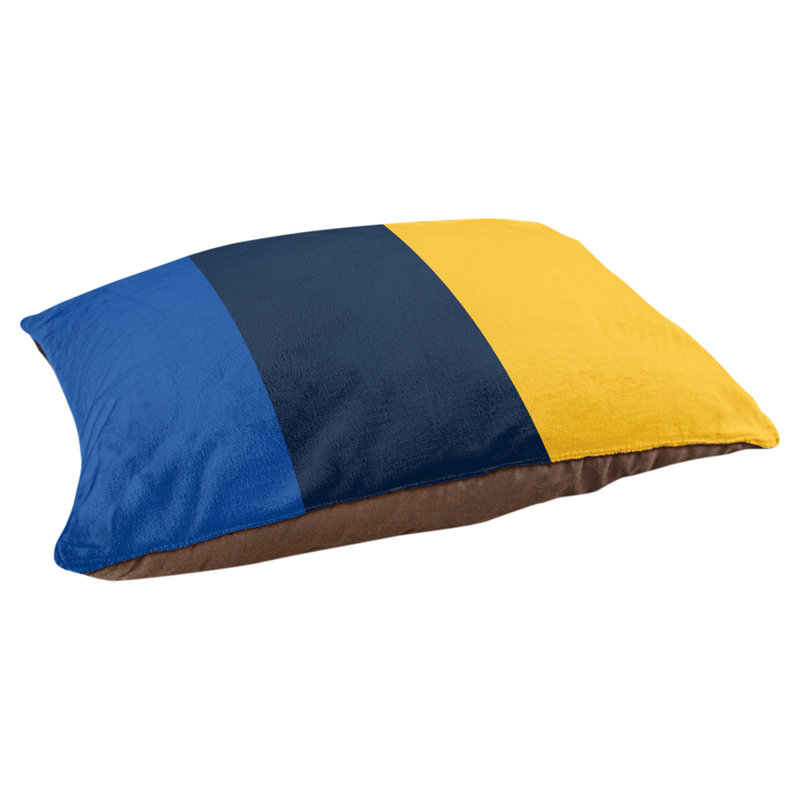Pet Bed, Medium (30" L x 40" W), Royal Blue/Navy Blue/Gold