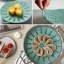 Extra Large Silicone Steamer Basket for 9~10 Inch Pot, 9.6 Inches Diameter with Handle Design, 1 Pack, (Green)