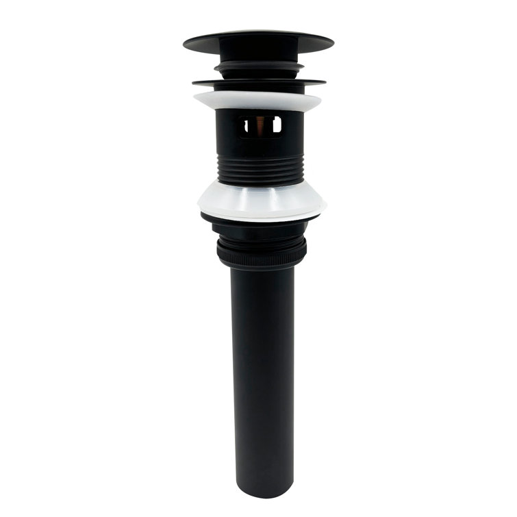 Wovier Matte Black Bathroom Sink Drain With Overflow,Vessel