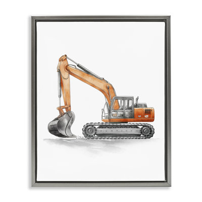 Art de travail sur toile orange avec camion de travail
