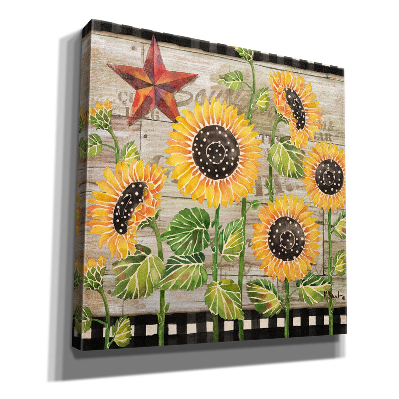 «Farmhouse Sunflowers» par Paul Brent, H 18 po x l 18 po
