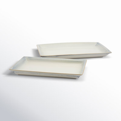 Hudson REACTIVE GLAZE 2PC RECTANGULAR PLATTERS