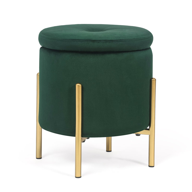 Kierria Velvet Ottoman, Blue Velvet