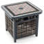 Table de bout carrée en rotin 21,5 pouces avec bout pour parasol