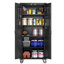 Armoire roulante verrouillable 72 po avec 2 portes et 4 tablettes réglables, rangement de garage robuste pour atelier / maison - conception de porte perforée, armoire mobile en acier