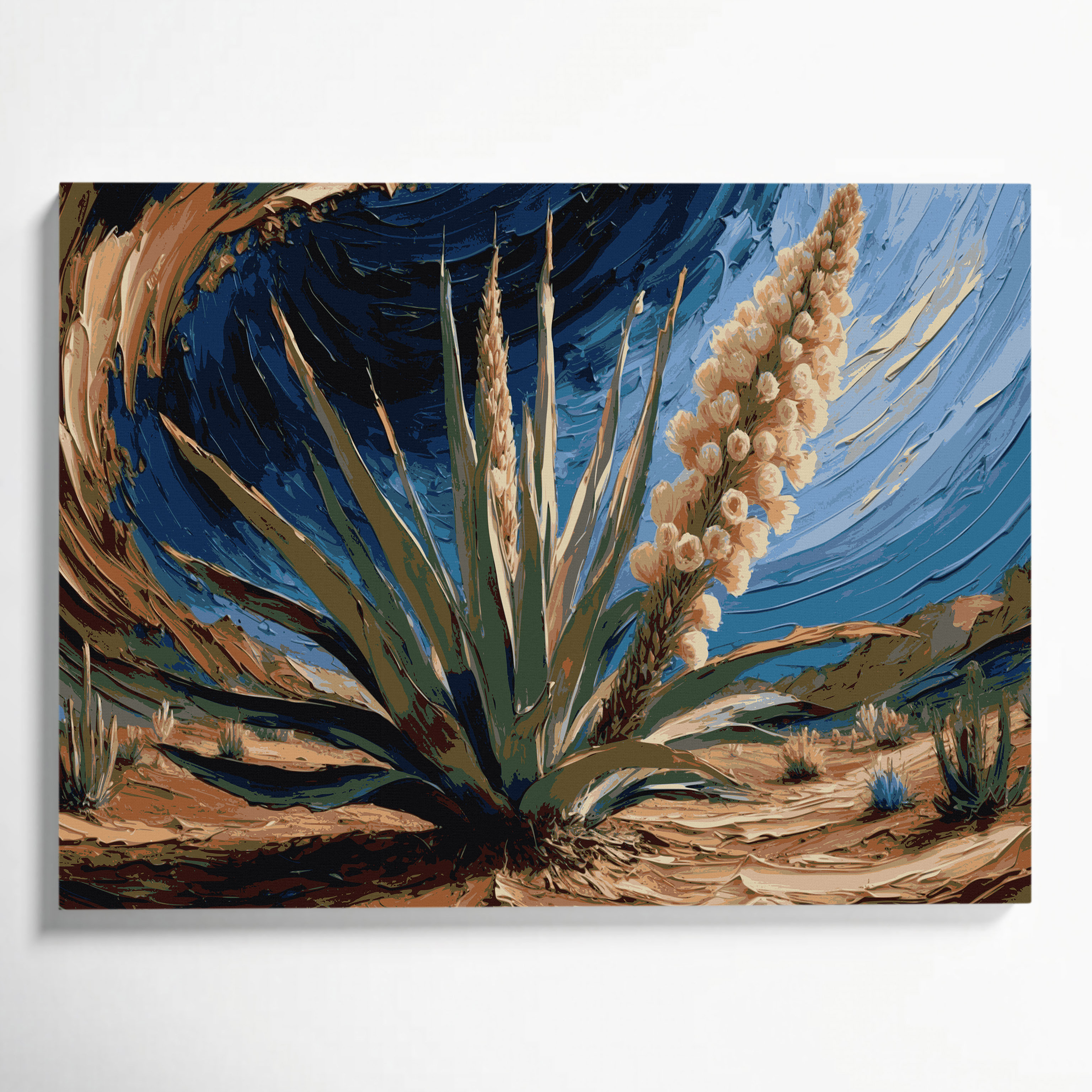 Curated visual reference: Gallery Detail: Foundry Select Southwestern Plants Yucca Plant 196 Gray Canvas Wall