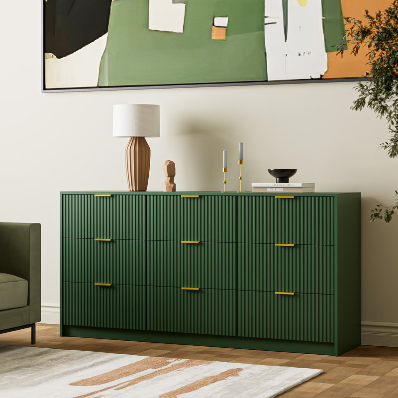 Aphan 9 - Drawer Dresser, 63" W, Green