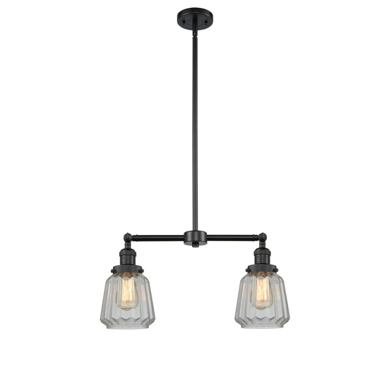 Vinson 2 - Light Kitchen Island Pendant, Matte Black, Clear, No Bulb Included