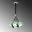 Lustre moderne turquoise et blanc, hauteur réglable, 17,7 po x 42,5 po | Corps en métal, 7 x E27 Max 40W | Conception scandinave, luminaire élégant pour le salon et la salle à manger, indice de protection IP20-1633194693-1665021163