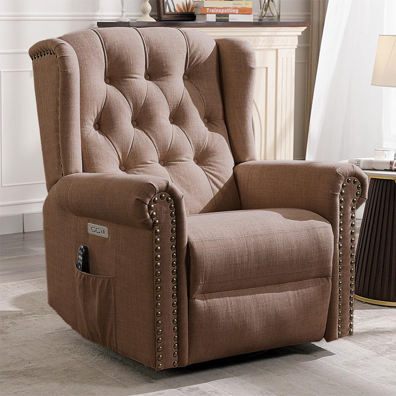 Fauteuil inclinable électrique berçant et oscillant Meetwarm, Brun