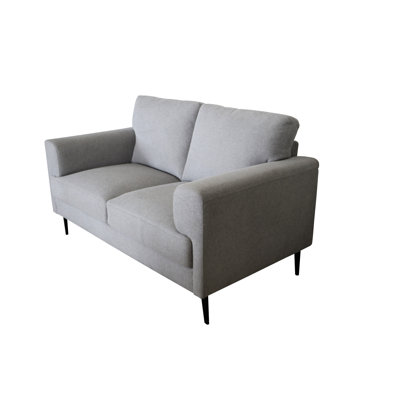 Gray Linen With Pocket Coil Seating Rod, Loose Back Cushion, Tight Seat, Metal Legs, 7" Floor , 440lbs Weight Limit, 35 In Depth, 61 Width, Height, 79 Lb Cord,