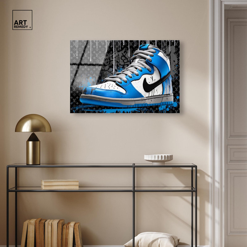 «Sneaker», art mural argenté, prêt à accrocher, 30 x 20, H 20 po x l 30 po