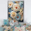 Décoration murale fleurs bleues Zinnias II - Zinnias-97203495-97203498