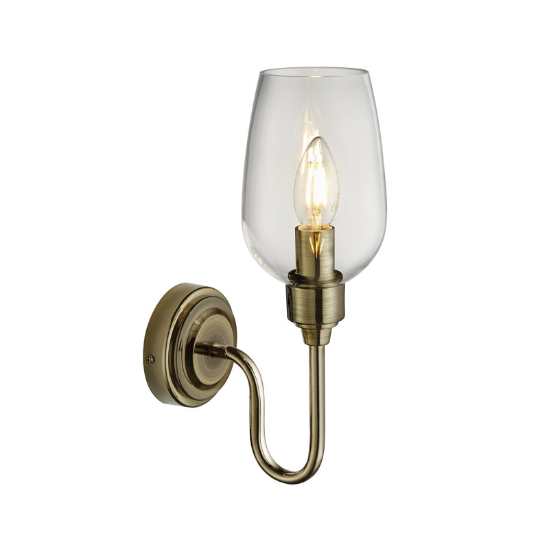 Hovey Armed Sconce, Antique Brass Plate