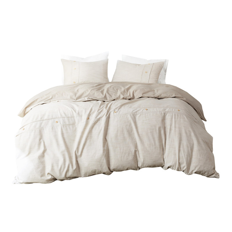 Housse de couette en coton biologique double / grand, 3 pièces, sensation naturelle et vivifiante