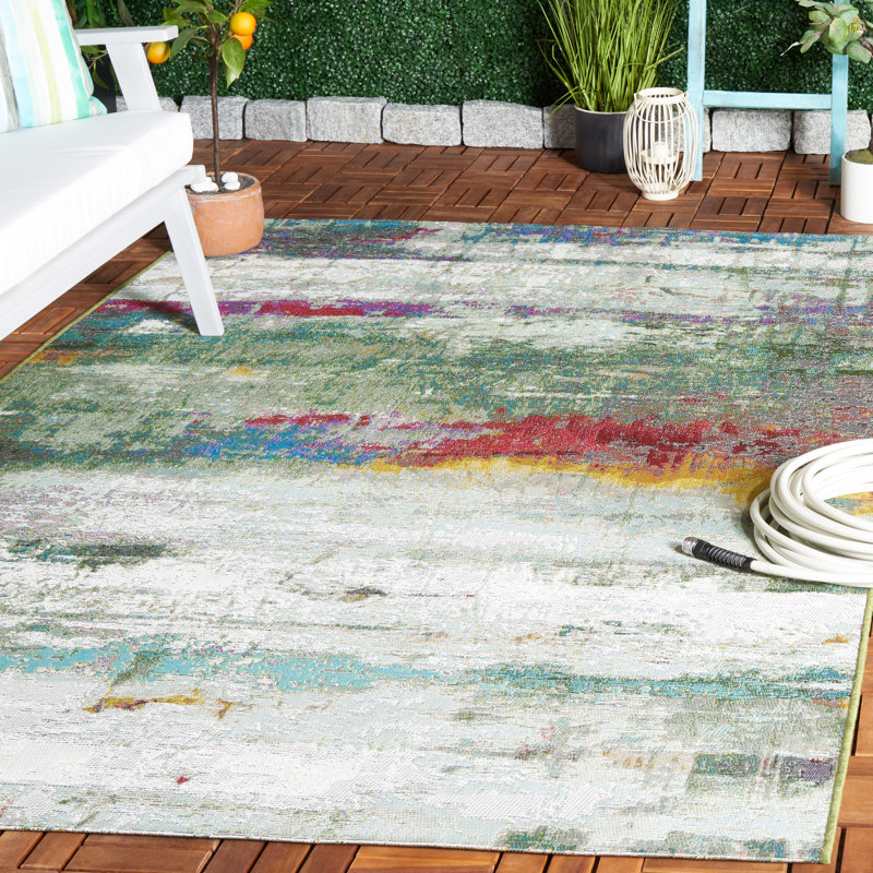 Tapis intérieur / extérieur abstrait Harigan 500 Performance, Rectangle 4 pi x 6 pi