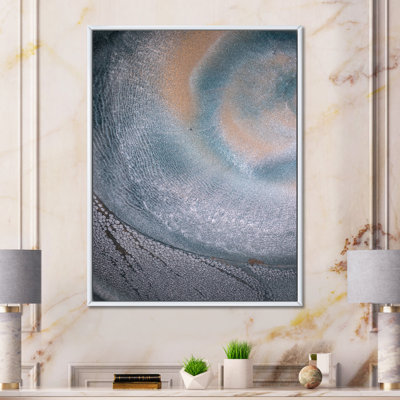 Reproduction d'art sur toile de luxe gris et bleu fluide II