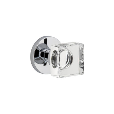 Viaggio Circolo Rosette Privacy (Bed & Bath) with Quadrato Crystal Knob