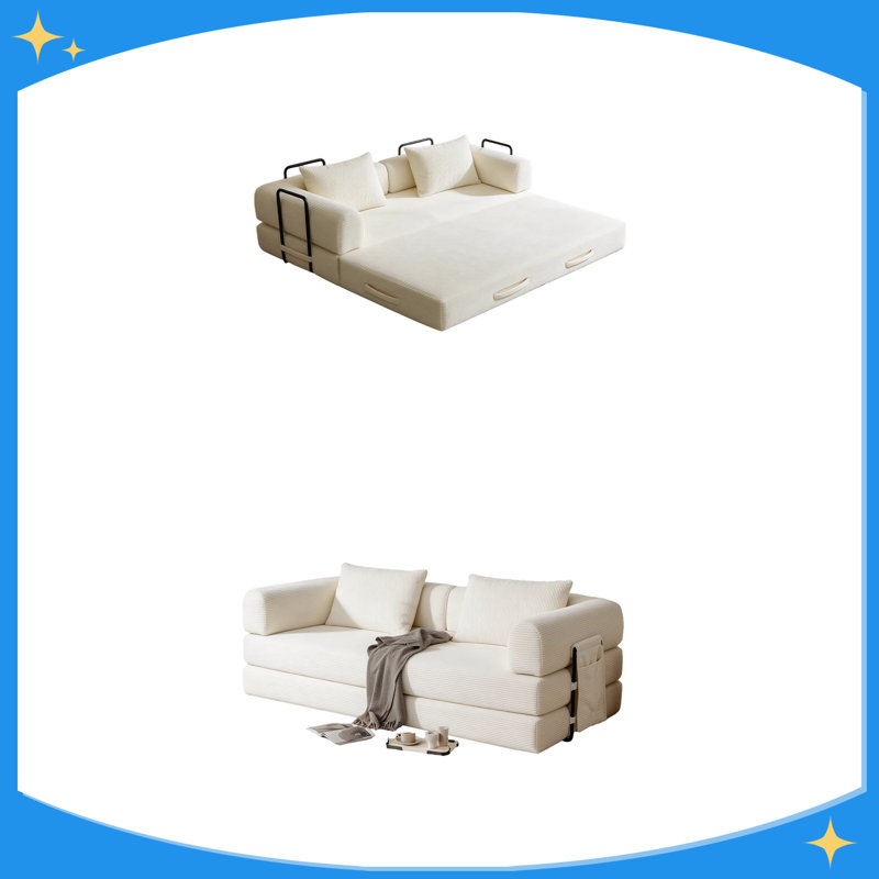 Canapé-lit convertible de 78 pouces, causeuse futon avec lit escamotable et lit escamotable Futon, aucun assemblage requis
