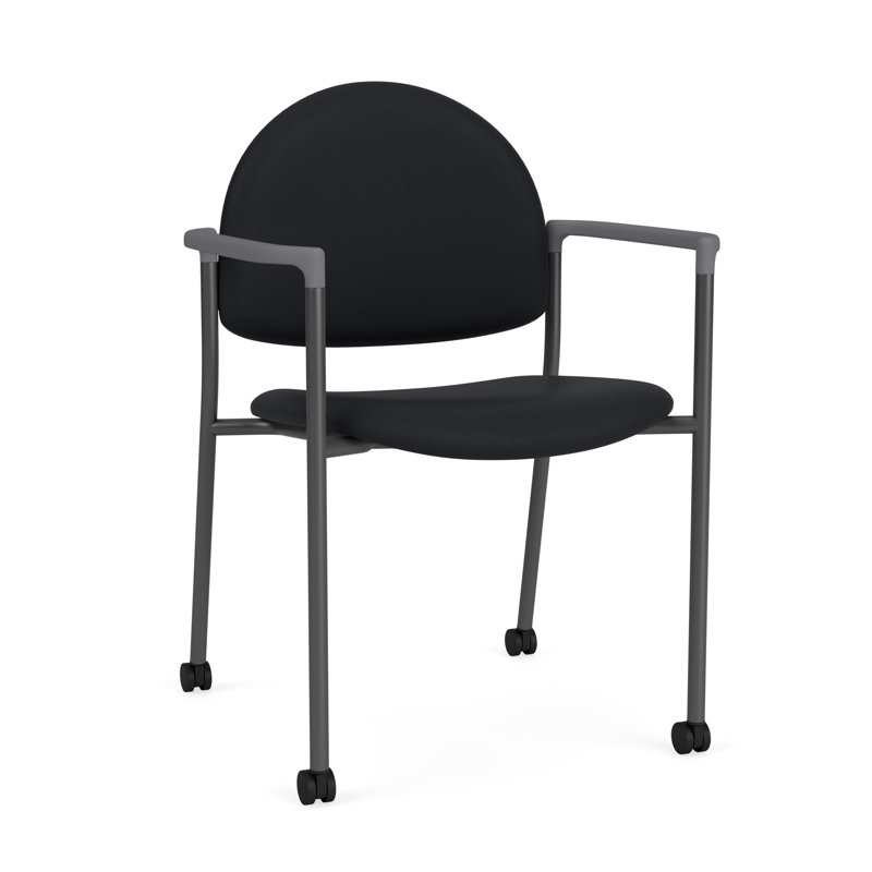 Chaise d'invité à chat avec roulettes, Gris anthracite, Modena Black